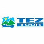 Логотип TEZ TOUR — туристический оператор, организующий туры для путешественников из России и других стран